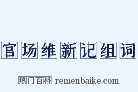 官场维新记组词是什么意思的图片